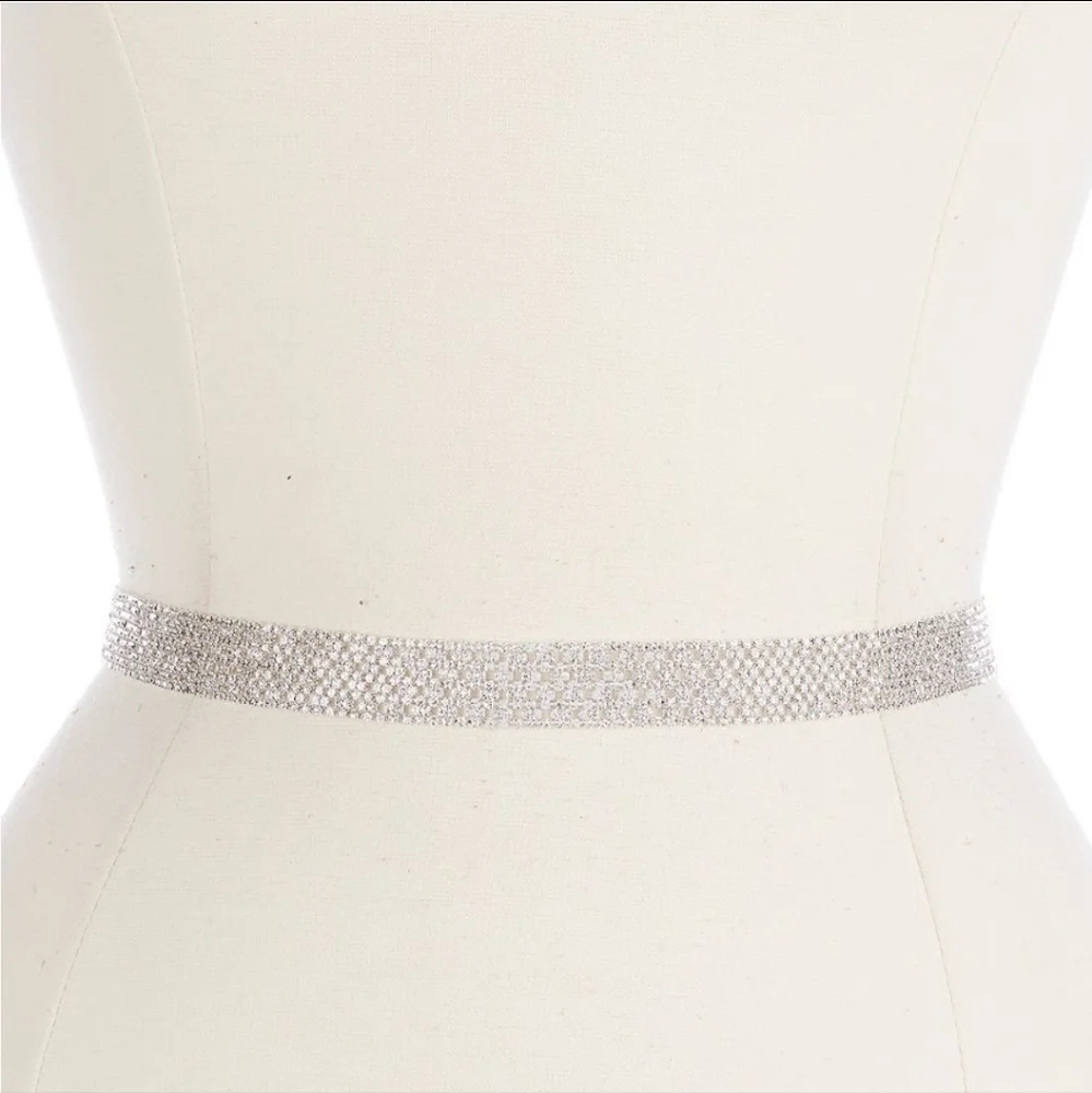 Borrowed & Blue by Southern Living Rectangle Row Of Flowers Crystal Belt